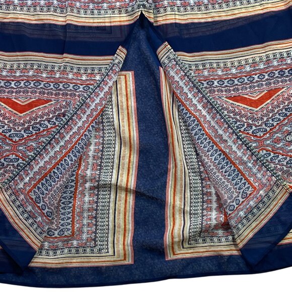 Luxology Navy Patchwork Maxi Dress NWT with Back Slit Size 4 - Picture 10 of 10